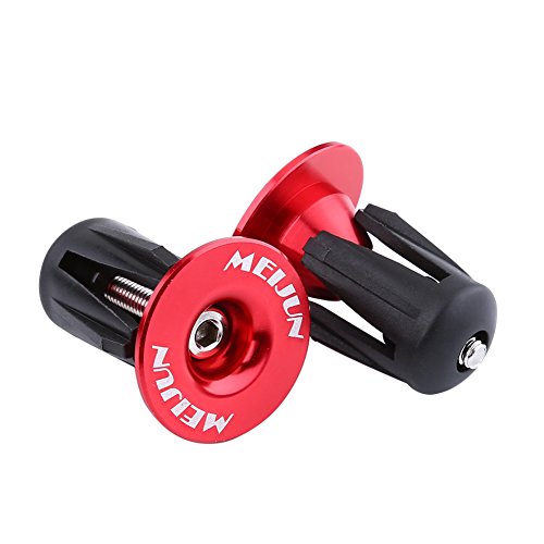 2 st. Fietsgreep Grips Cap End Plugs Bar Grip Plug Kleurrijk aluminium voor Road Bike Mountain Bike(Rood)