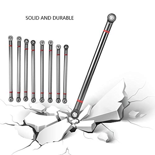 RC Car Chassis Link Rod, 8 Pc ̈1cke Aluminiumlegierung Chassis Link Rod f ̈1r SCX10 1/10 Skala 313mm Radstand RC Crawler Car(Titanium Farbe) 5