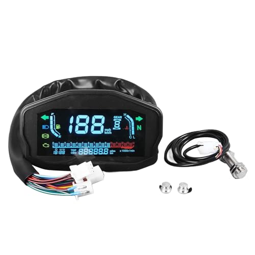 Snelheidsmeter voor motorfietsen, instrumentenpaneel voor motorfietsen, snelheidsmeter, tachometer, LCD digitale weergave, watertemperatuur, olieniveaumeter