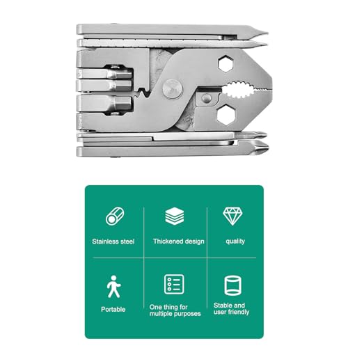 Compacte tang Multitool Keychain Tool Roestvrij staal Opvouwbare zak gereedschap met schroevendraaiers Flesopener voor buiten Camping 4