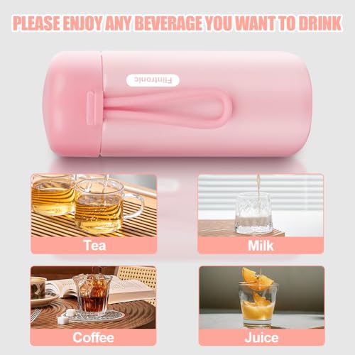 150ml Mini Thermische Flask, roestvrij staal Geïsoleerde waterflessen, dubbele wand Vacuüm kleine fles, Leakproof Drinkfles met handvat voor warme en koude dranken, koffie, sap - Roze 4