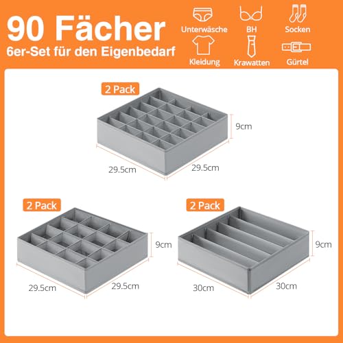 Grijze sok raster 6-delige set 4