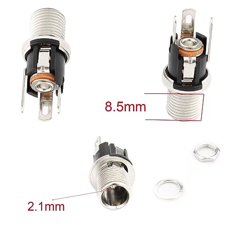 Set van 2 5.5mm x 2.1mm DC 12V Plug Man Female Panel, DC 12V Power Connectors, Solder Socket DC, voor CCTV Home Security Surveillance Camera 4