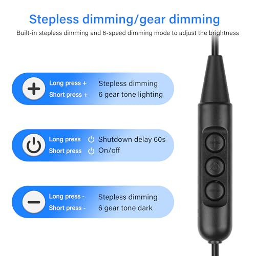 USB Man Kabel met Aan/uit Schakel naar USB C Man, USB 2.0 naar Type C 6-Speed Dimmer Switch Power Cable, voor LED Strips, Tafellampen en andere 5V-apparaten (1.5M/4.9FT) 4