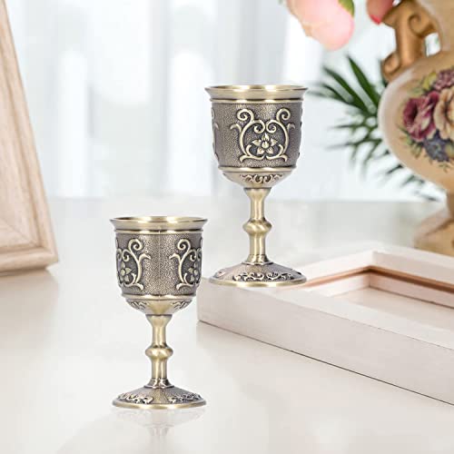 2 stuks Royal Chalices, Retro Wijnglas, Kerkkerk Kerk Antiek Wijnglas Gift, Royal Style Ornament Collection, Vintage Metal 5