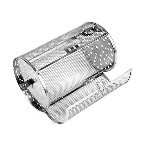 Roestvrij stalen Grillmand, Bakoven, Rotisserie, Grillmand, Bakken, Roterende Noten, Bonen, Pindamand, BBQ, Grill, Bakwaren, 22 x 12 cm