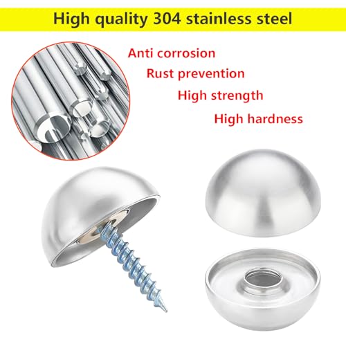 8PCS sign standoff schroeven, glas standoff bevestigingen, 304 roestvrij stalen spiegelnagels, decoratieve kap metalen spijker, reclame schroef voor bewegwijzering display, spiegel, 20mm 4