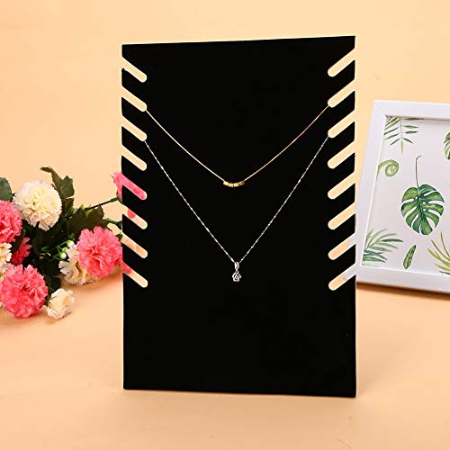 Ketting Display Coat Hanger, Velvet Chain Stand Black Flannel ketting hanger ketting sieraden Bust Display Stand hanger houder Rack voor sieraden opslag en presentatie