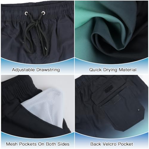 Zwemwagens voor heren, Compressie Zwemwagens, 2-in-1 Board Shorts met Pockets, Quick-Drying Surf Board Shorts 5