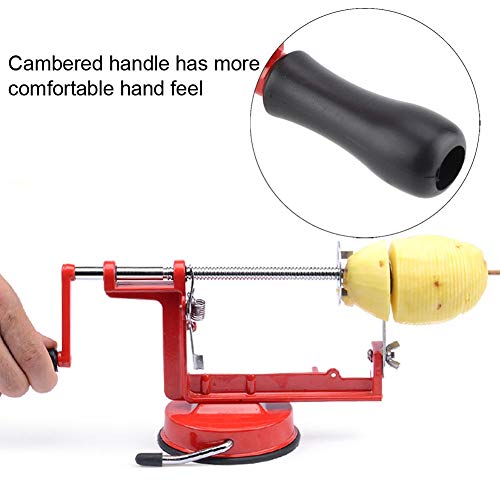 Potato Twister, Handmatig Spiraal Aardappel, Roestvrij staal Hand Crank Handleiding Spiraal Aardappel Chips Twister Cutter Zuigbase Keukengereedschap 4