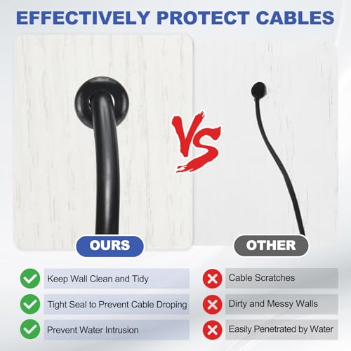 Siliconen rubberen ringen, 7 stuks 1-1/2 inch (38mm) Boorgat, 1-1/4 inch (32mm) Binnendiameter. Top Hat Wire Seal Rubber Stops voor bedrading bedrading systeem firewall, zwart 5