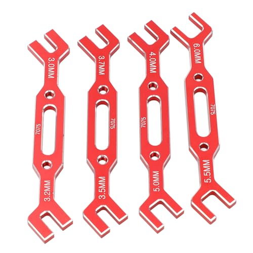 RC Tie Rod adjustment wrench, RC auto ball Joint Remover Aluminium RC Car Tools voor 1/10 1/16 3,0Mm-6.0mm Model RC Car (Red)