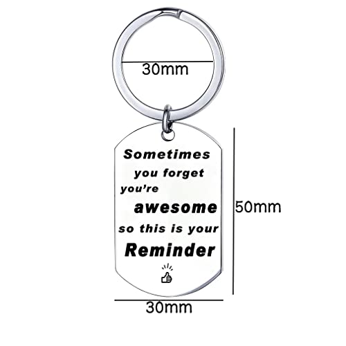 Soms vergeet je dat je grote inspirerende sleutelhanger verjaardagscadeau voor jongen/meisje/mannen/vrouwen collega waardering sleutelhanger, pensioen, verjaardag, Kerstmis, Nieuwjaar cadeau, Zilver, M