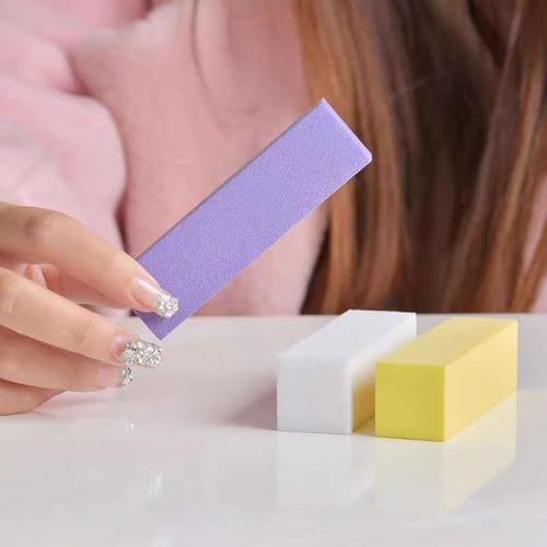 High Foam Tofu blok schuren Polijsten Bar Four Sided Nail Buffer Sponge Nail File voor het polijsten en vormen Manicure Pedicure 5