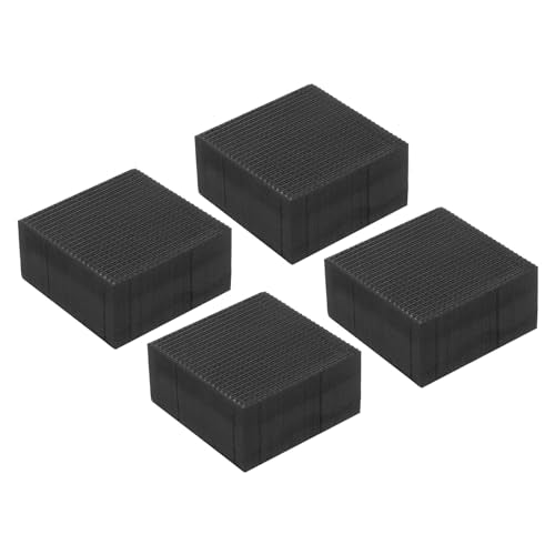 4 Pack Rubber Anti-Vibratie Matten Vierkant, 1,97 x 1,97 x 1 Inch voor HVAC, Airconditioning, Compressoren, Wasmachines, Drogers, Zwart