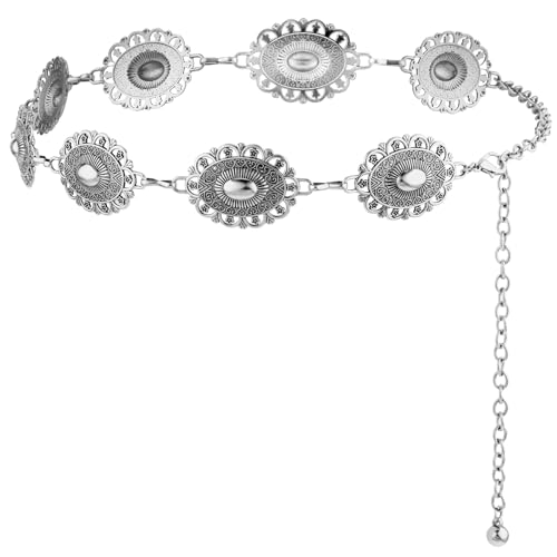 Western Women's Hip Chain voor Country Muziek Concerten Belt Cowgirl Outfits Verstelbare Metal Concho Gordel