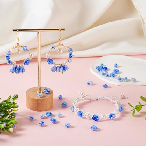 30 stuks bloemvorm Shell kralen Royal Blue Rose synthetische Shell Kralen Spacer Kralen 3 Styles Bloem kralen voor DIY armband ketting sieraden maken