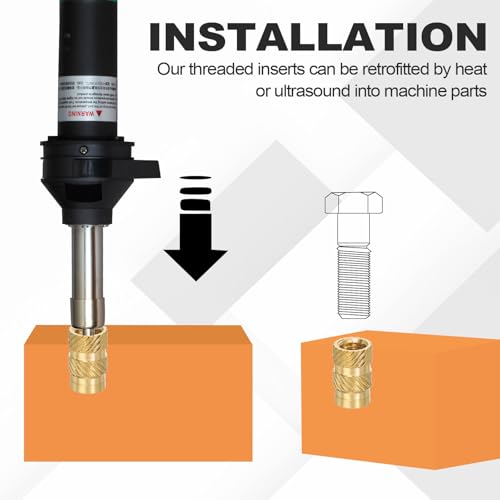 120 st M1 x 2x2mm draad invoegt, Metrisch messing, Knurled Nut, Goud 5