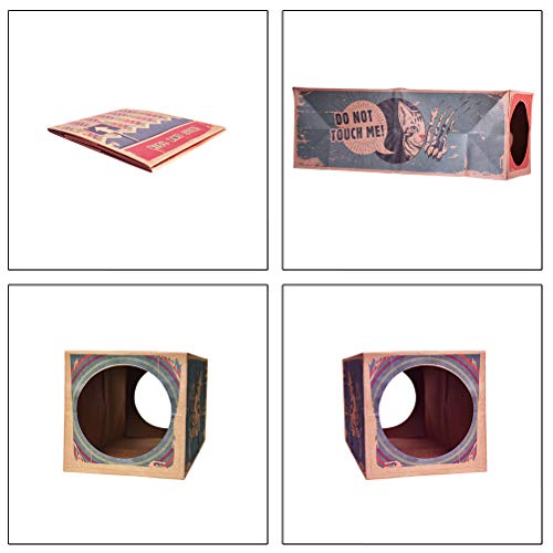Opvouwbare kraft Papieren Cat Tunnel Speelgoed, Duurzaam Recycleerbaar Opvouwbaar Kartonhuis Sneak Looking Interactive Cat Toy verbergen 4