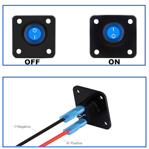 Switch Panel Ronde Switch 12V 3 Pin DC 12V-24V 20A AAN/UIT, 1 Groep LED schakelpaneel voor auto, boot, vrachtwagen, blauw 3
