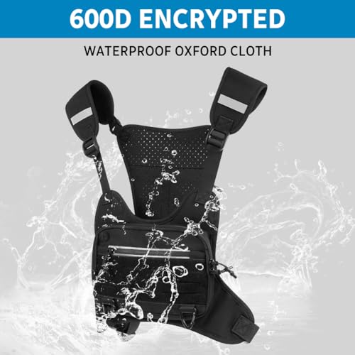 Outdoor borsttas, lichtgewicht borst, veiligheidsreistas, Vest borsttassen, Sport borsttas verstelbare band, voor Outdoor workout Wandelen Mannen Vrouwen, Zwart, Zwart, Sportief 5