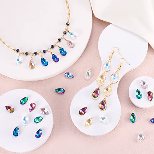 100Stuks Teardrop Glazen Hangers 22x13mm 10 Kleuren Facet Drop Crystal Kralen Bedels voor ketting armband sieraden maken