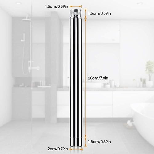 8" Ronde douchekop uitbreiding arm roestvrij staal douche uitbreiding Buis, G1/2 Threaded Chrome Plated Hand Douche Extender Badkamer Accessoires voor badkamer 3