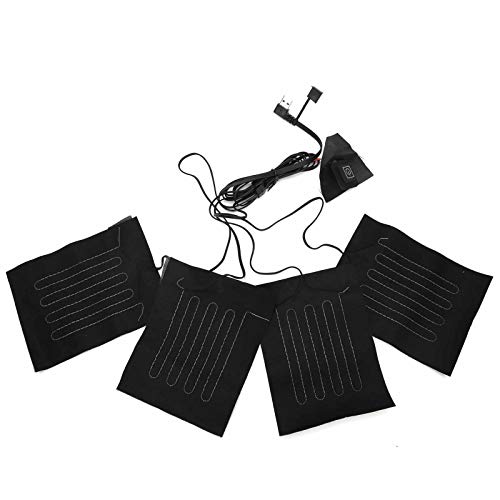 Verwarmingskussen voor USB Vest, 4 in 1 Warm-up Kleding Vestjas Pads USB Verwarmingsfolie Elektrische Verwarmingskussens Stof voor de Winter