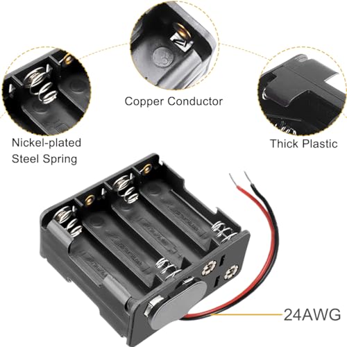 8 AA Batterijhouder 12V 8x1,5V Thicker Batterij Box 8 Slots Plastic Doos met T Type Batterij Klik Connector Kit, Batterij Box voor LED Light RC Car, 5 stuks 5