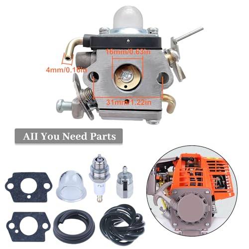Carburator Kit voor Husqvarna 122LD, 122C, 122LDX en 122LK Grass Trimmer, Carburator met vonkplug, brandstofslang, brandstoffilter, vervanging 574386701 581734301