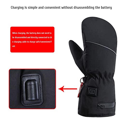 Verwarmde mitts oplaadbaar voor vrouwen, elektrische verwarmde handschoenen thermische handschoenen winter warme handschoenen voor fietsen skiën 5