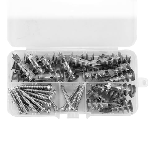 Metalen holtepluggen (met geschreven) Zelfdiamant gipsplaatsankers voor installatie op gipplaats, beton en baksteen, zware configuratiemiddelen (verpakking van 50) 3