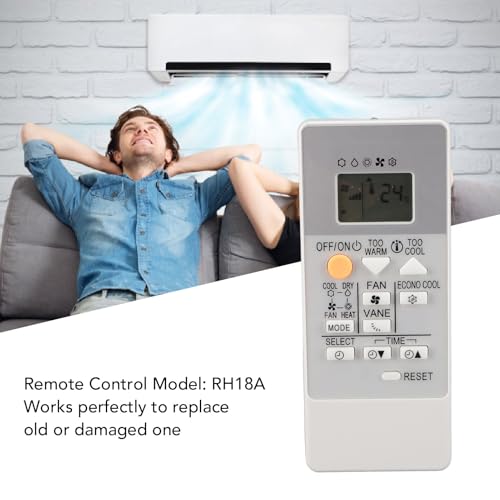 Rh18a Vervang AC afstandsbediening Compatibel met Split AC MSZ HR25VF HR35VF HR42VF HR50VF MUZ HR25VF Black+Decker draagbare airconditioning