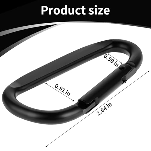 6,5 cm Aluminium Karabiner Clips, 4 stuks D Ring Vorm, Small Caribener Hook Buckle, Spring Snap, Key Clips voor rugzak, Key Clip