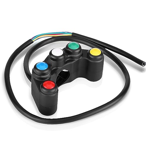 Universeel 22mm 5 in 1 Motorfiets Handvat Koplamp Gevaar BRAMS Mistverlichting Hoorn Aan/uit Schakelsloten & Accessoires