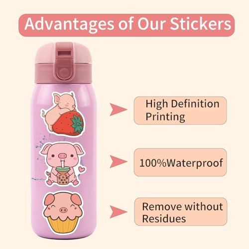 Pig Stickers voor tieners en volwassenen, 50 stuks, Vinyl Sticker Set, Auto, Motorfiets, Fiets, Skateboard, Snowboard, Bagage, Laptop, Koffer, Helm, Motorfiets, Computer 3