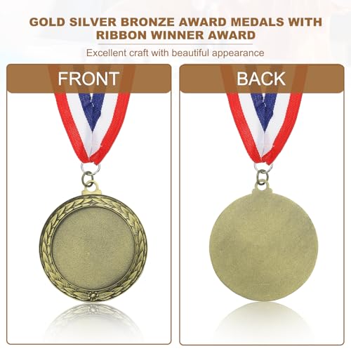 Award Medal, 1st Prize Medal Winner Award met Neck Ribbon voor wedstrijden Sport Games Spelling Bees, 3 Inch Wide, Gold 4