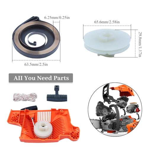 Starter Recoil Assembly Pulley Spring Handle Touw Service Kit voor Husqvarna 55 Rancher, 50, 51, 55 kettingzaag Vervangen van onderdelen