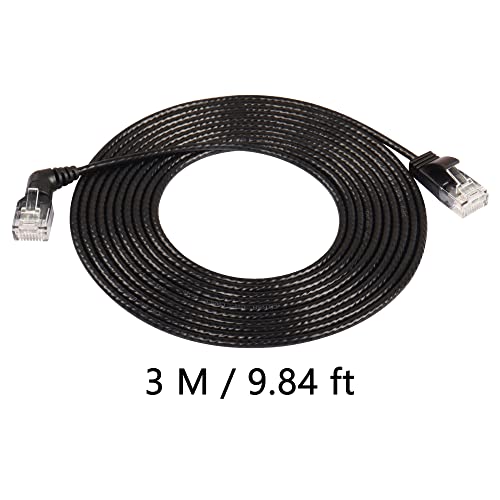 360°Rotation CAT6A Ethernet Kabel, Recht naar rechts hoek, High Speed 10Gbps 500Mhz Network Cord, Soft Nylon Net LAN, Super Light Cord, UTP afgeschermd Twisted Pair voor PC, Router 3