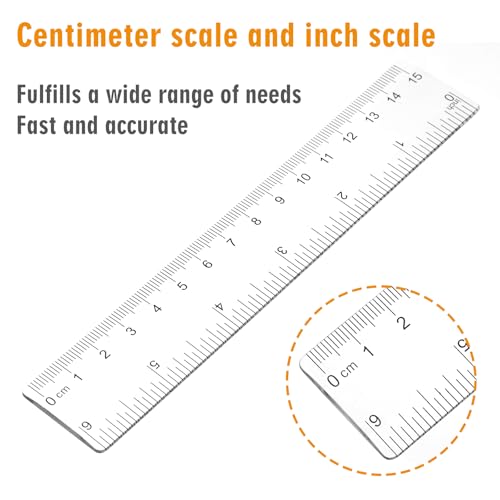 3 stuks Liniaal 15cm, Transparante Plastic Liniaal Flexibele Precisie Liniaalset Basisschool Transparant Meetliner Plastic Liniaal voor Schoolkantoor Huishouden 3