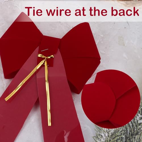 Rode Bows Kerstmis - 6 stuks Kerst Bows 20 x 15 cm - Kerstboom Decoratie Bow for Crafts Kerstmis Krans, Kerstboom Decoratie, Deur Decoratie Kerstmis 5