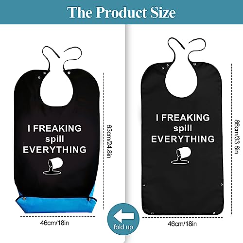 Volwassen Grappige Bibs voor Ouderen Wasbare, waterdichte en herbruikbare Adult Bib voor het eten, Novelty Kleding Beschermers met Crumb Catcher voor Volwassenen 4