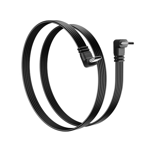 USB-C Extension Cable, USB C 2.0 Type C, Flat Silicone Cable, USB-C Data Cable, 90° Angle Plug to Plug, Efficiënt laden en gegevensoverdracht voor externe SSD, mobiele telefoons (UP-UP)