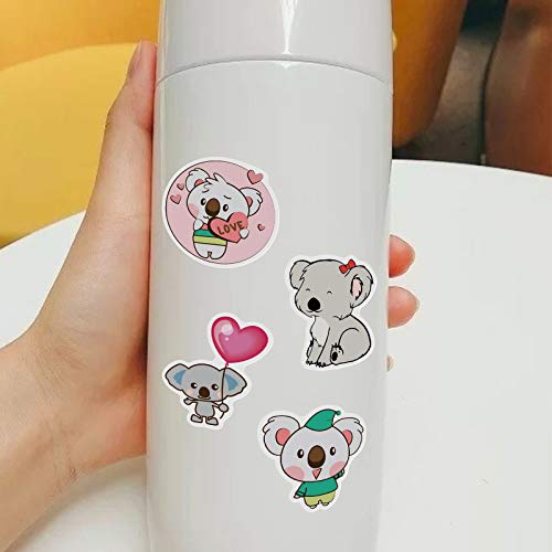 Koala Sticker Set Stickers voor kinderen Tieners 100 stuks Dieren Koalas Waterdichte Vinyl Stickers Laptop Skateboard Koffer Helm Autofiets mobiele telefoon Motorrijwiel Bike Scrapbook 4