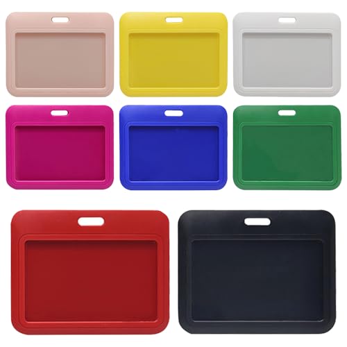 8 stuks ID-kaarthouders, kaarthouder Pouch Schuif-ID Badgehouder, verticale harde plastic hoes met duidelijk venster voor Office, School, Credit Card Pro Mimity Key Driver's licenties en passen