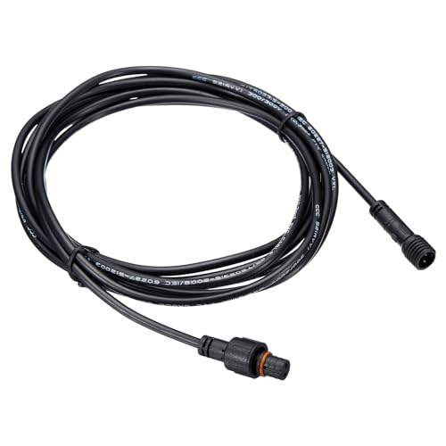 Extension Cable, 2-Pole, 22 AWG, Waterproof IP67 Plug met Plug en Socket aan beide uiteinden voor LED Strips, zwart