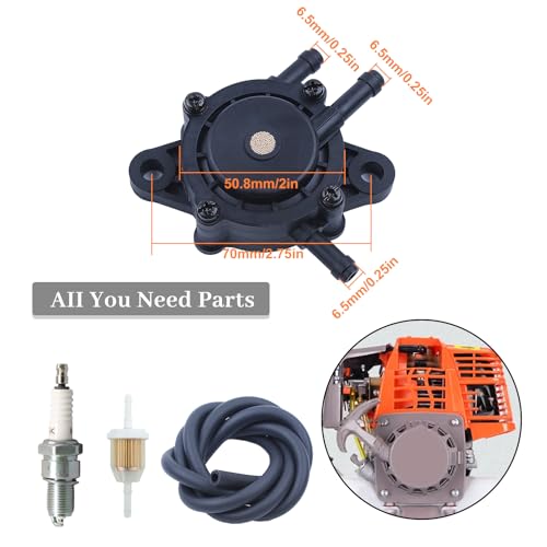 Brandstofpomp voor Briggs & S 491922 691034 692313 808492 808656, olieepromp met bougie, olielang, oliefilter