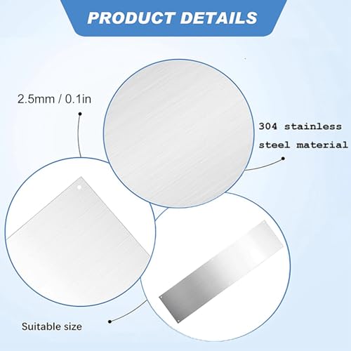 2 Pack Deur Bumper Plate Decoratieve 304 Roestvrij stalen Bumper Plate voor interieur en externe deuren 5