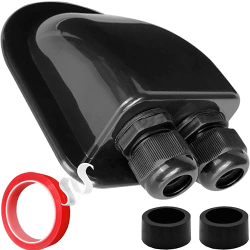 Zonnekabelingang klierbehuizing Waterdicht IP68 voor zonnepanelen van campers, caravans, boten, boten, zonnepaneelbedrading Montagebeugels Zwart, voor 3 mm2 tot 12 mm2 kabel