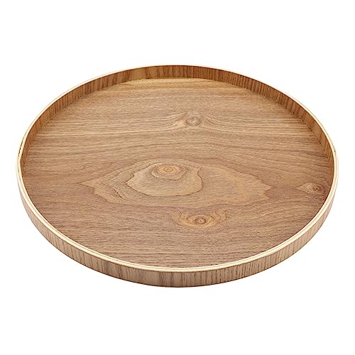 Serveren Bowl Ronde houten tray plate Home Decoratie voor Thee Set Fruit snoep Eten Ronde houten tray (33cm)